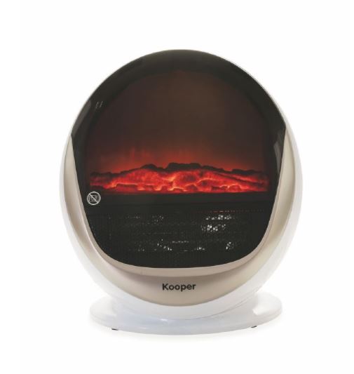 Kooper Marte Termoventilatore Caminetto Elettrico Camino Stufa Led Fiamma 1500W