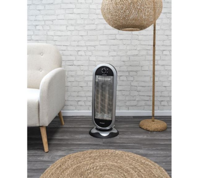 Stufa Elettrica Oscillante Carbonio 900W Basso Consumo Maniglia Stufetta Alogena