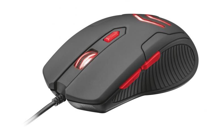 Trust Mouse Gaming Wired + Tappetino Pad Ziva 6 Pulsanti Illuminato Led Da Gioco