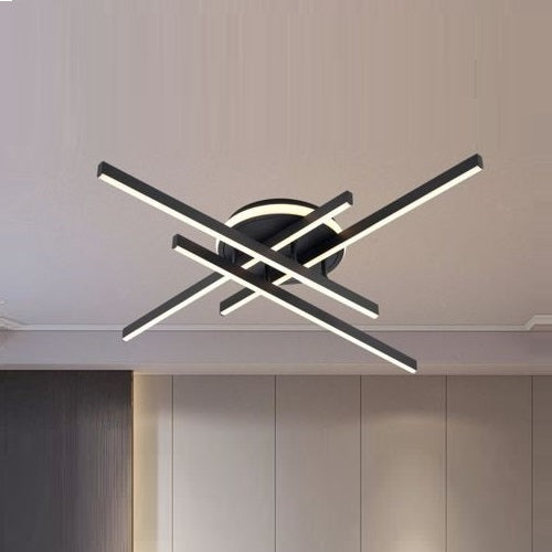 Plafoniera Moderna A Led 45 Watt Lampada Lampadario Nero Da Soffitto Calda 3000K