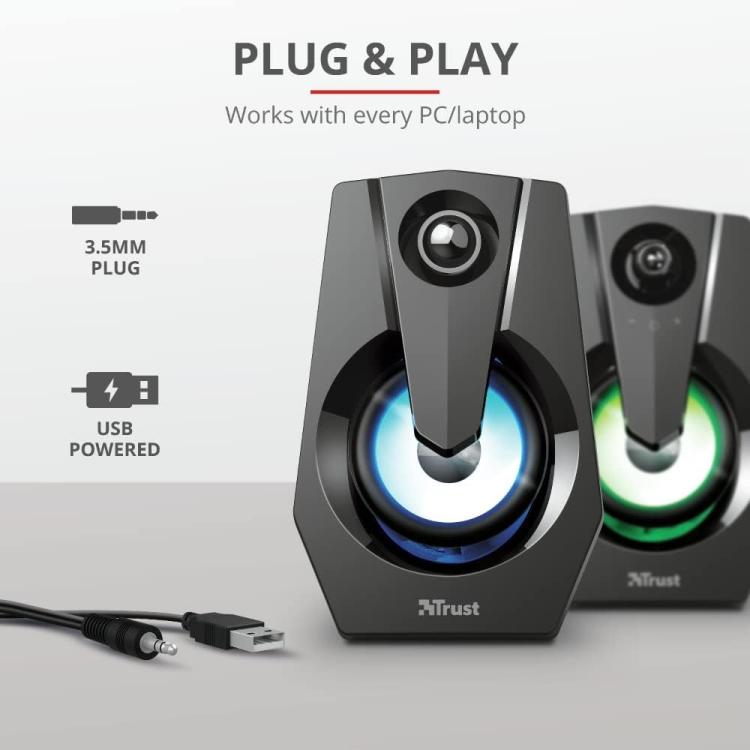 Trust Ziva Gaming Speaker Set Casse Rgb Altoparlanti 2.0 Pc Illuminati Computer