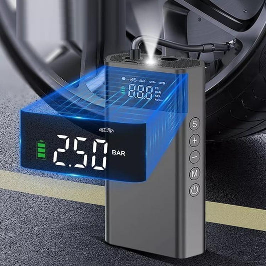 Mini Compressore Ad Aria Portatile Gonfiatore Ricaricabile Display Led Moto Auto