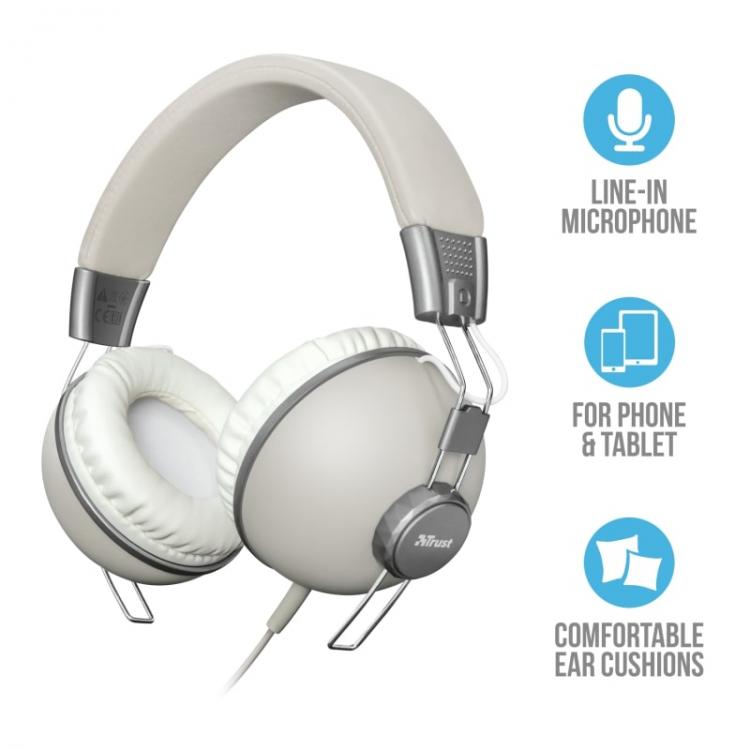 Trust Urban Cuffie Noma Microfono Tablet Smartphone Mp3 Musica Dj Tablet Pc Ps4
