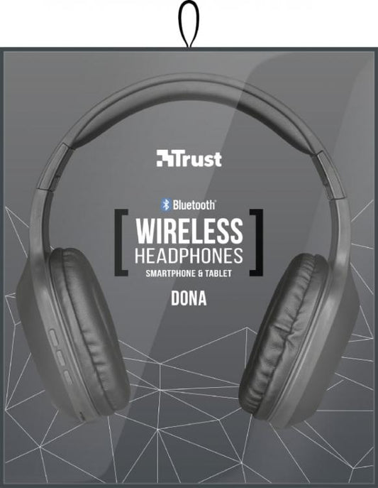 Trust Cuffia Wireless Bluetooth Mp3 Micro Sd Auricolare Cuffie Microfono Dj Pc