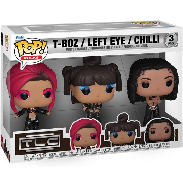 Funko Pop ! Rocks Tlc - T-Boz/Left Eye/Chilli - 3 Pack Vinyl Figure 9Cm Statua