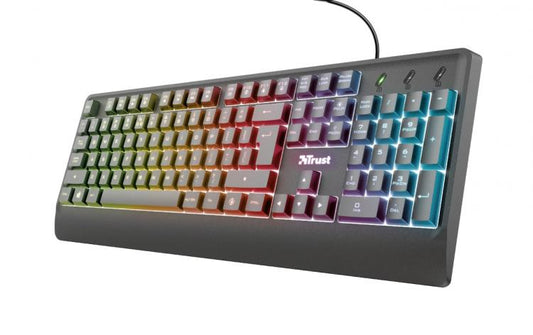 Trust Tastiera Basic Gaming Led Keyboard Retroilluminata Multicolore Pc Da Gioco
