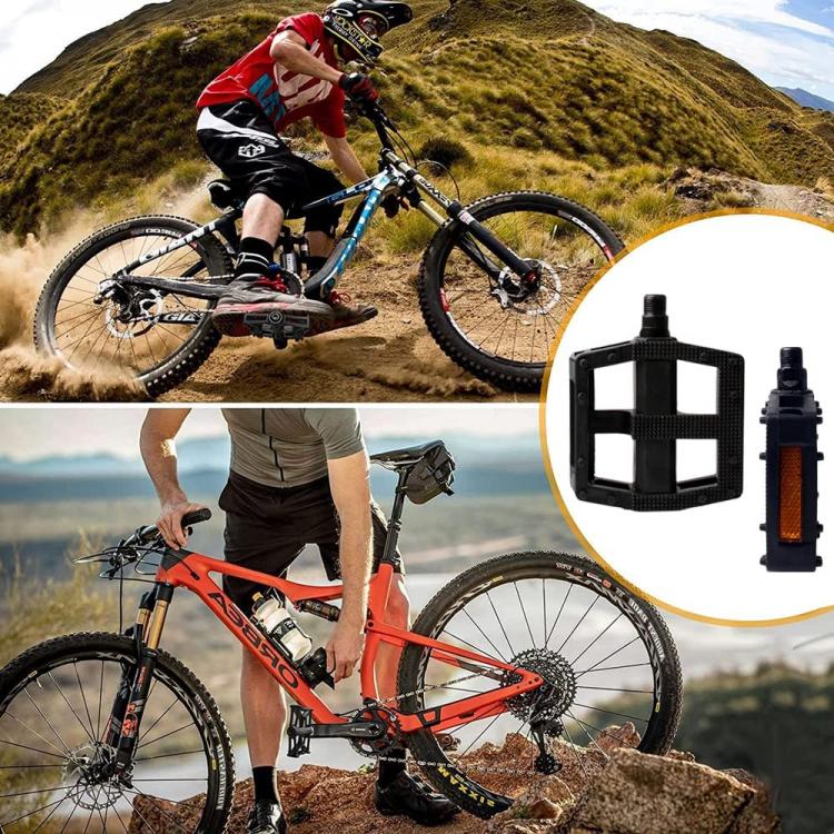 COPPIA PEDALI BICI BICICLETTA CITY MTB UNIVERSALI RIFLETTORI ANTISCIVOLO NERO