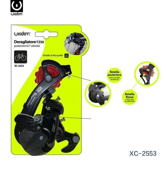 Deragliatore Posteriore Tz50 Bicicletta Per Cambio Shimano Tourney Bici 6/7 Mtb