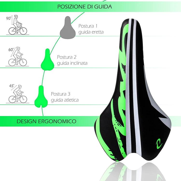 Sellino Bici Ergonomico Sella Comoda E Sportiva Memory Bicicletta Anti Prostata