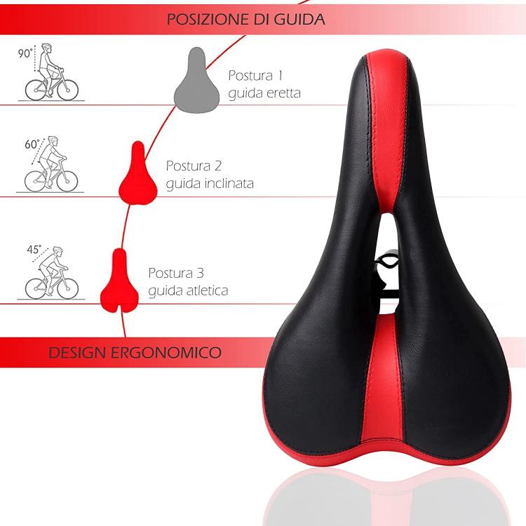Sellino Bici Traspirante Sella Bicicletta Sportiva In Memory Foam Foro Prostata