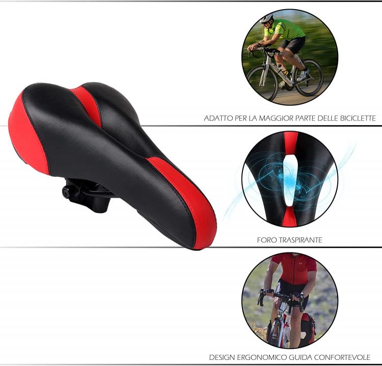 Sellino Bici Traspirante Sella Bicicletta Sportiva In Memory Foam Foro Prostata