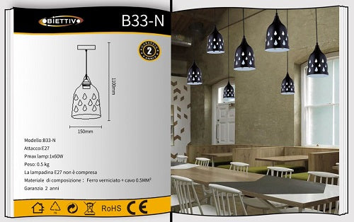 Lampada Da Soffitto Led Goccia Moderno Metallo Attacco E27 Cucina Salone | Nr