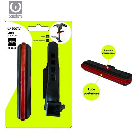 Wisdom Fanale Posteriore Luce A Batteria Per Bici Fanalino Bicicletta Universale