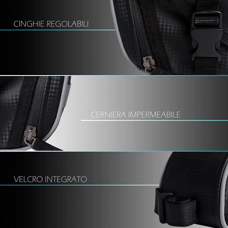 BORSA POSTERIORE PORTAOGGETTI BICI BORSELLO IMPERMEABILE SOTTO SELLA BICICLETTA