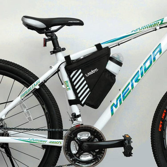 BORSA PORTAOGGETTI BICI TRIANGOLARE BORSELLO PORTA BORRACCIA TELAIO BICICLETTA