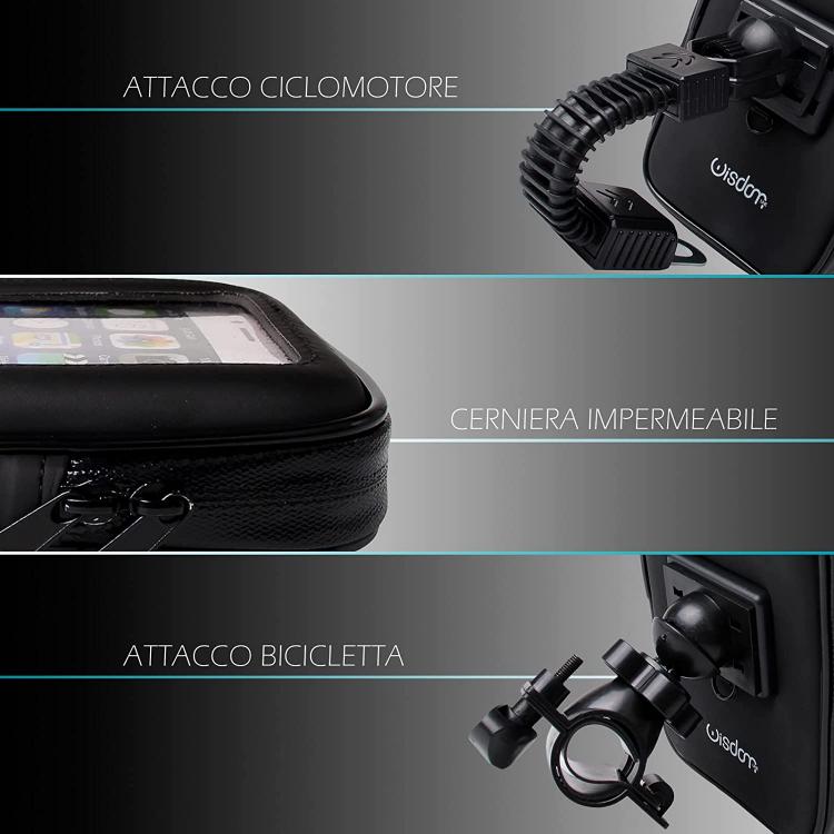 Supporto Impermeabile Porta Cellulare Telefono Per Bici E Moto Borsa Bicicletta