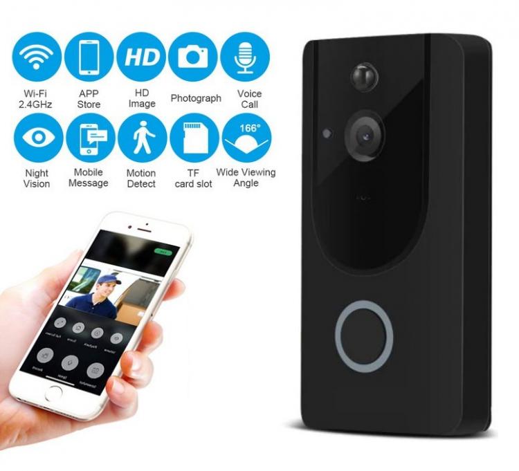 Videocitofono Wifi Ip Telecamera Citofono Campanello Smartphone Per Android Ios