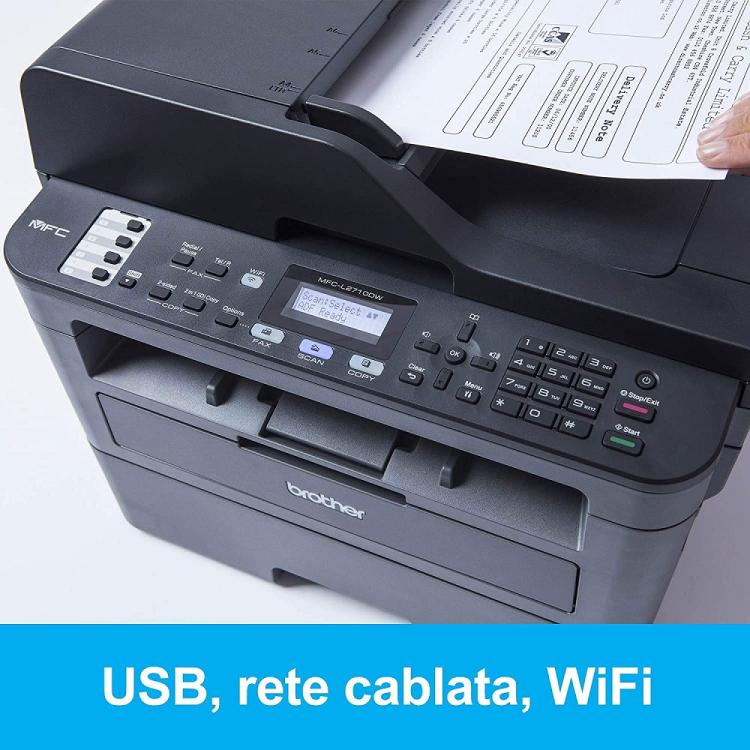 BROTHER MFC-L2710DW STAMPANTE LASER MULTIFUNZIONE FAX WIFI 30PPM BIANCO E NERO