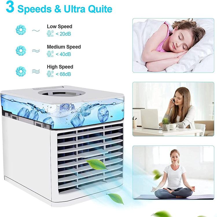 Mini Condizionatore Portatile Ventilatore Umidificatore Ad Acqua Ghiaccio 7 Led