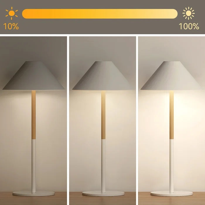 Lampada Da Tavolo Led Controllo Soft Touch Ricaricabile Hotel Ristorante Grigia