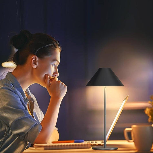 Lampada Da Tavolo Led Controllo Soft Touch Ricaricabile Hotel Ristorante (Nera)