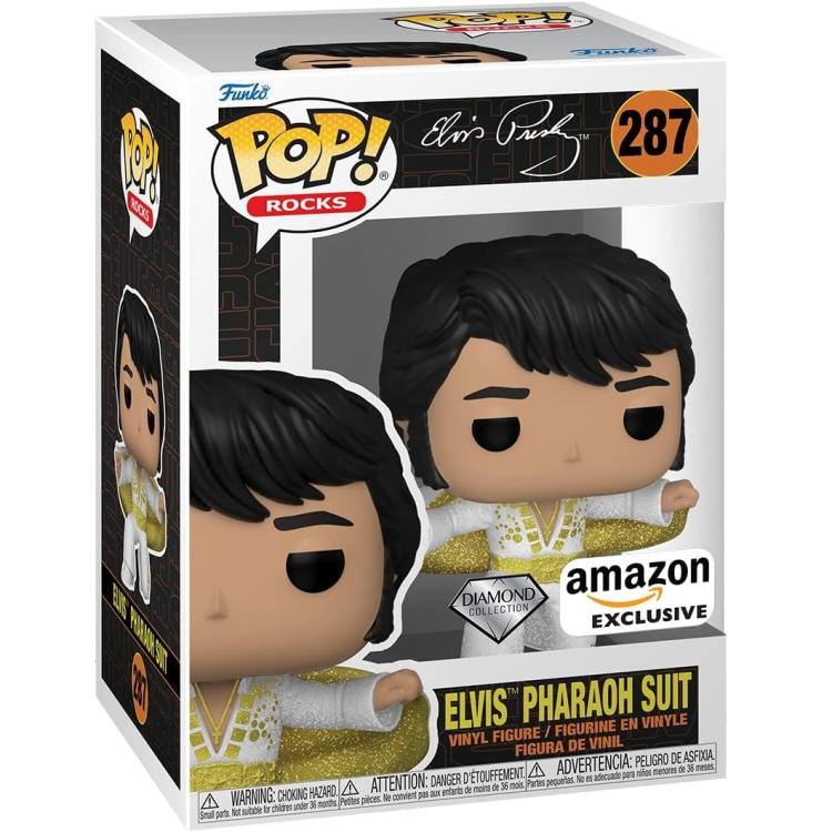 Funko Pop ! Rocks (287) Elvis Presley Pharaoh Suit Diamond Figure 9Cm King Rock