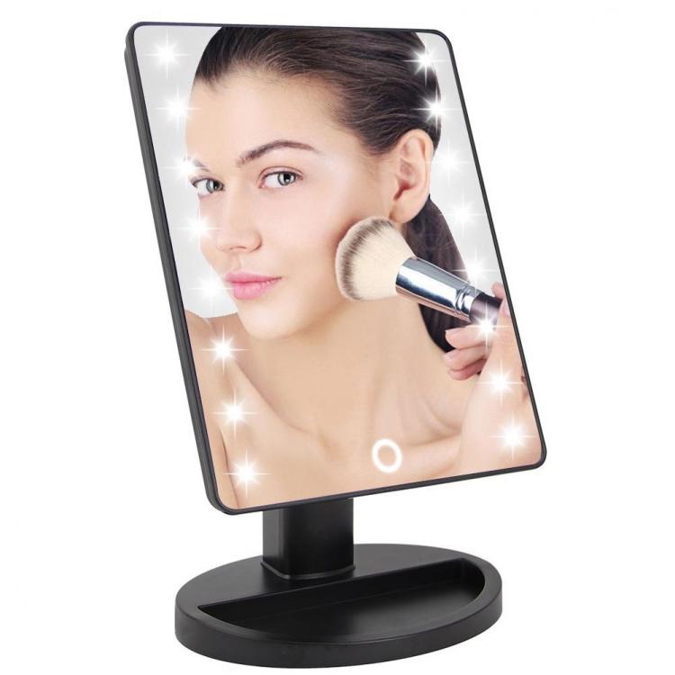 Specchio Da Trucco Illuminato 16 Led Portatile Make Up 180° Cosmetica E Estetica