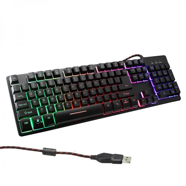 Tastiera Retroilluminata Gaming Computer Pc Led Usb Meccanica Keyboard Gioco 801