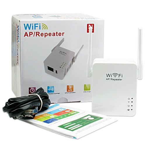 AMPLIFICATORE SEGNALE WIRELESS WIFI AP PARETE RIPETITORE RANGE EXTENDER LAN RETE