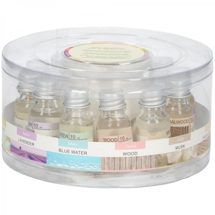 BRUCIATORE PER OLI OLIO AROMATERAPIA + 12 FRAGRANZE PROFUMATORE PROFUMO AMBIENTE