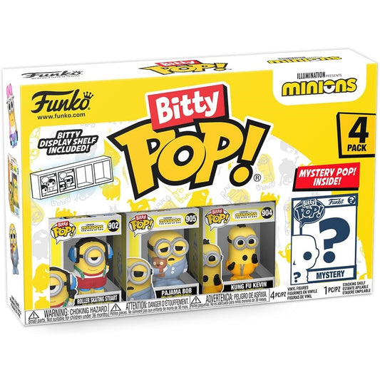 Funko Bitty Pop ! Con Mistery Pop Minions 4 Pz Vinile (902, 905, 904, Mystery)