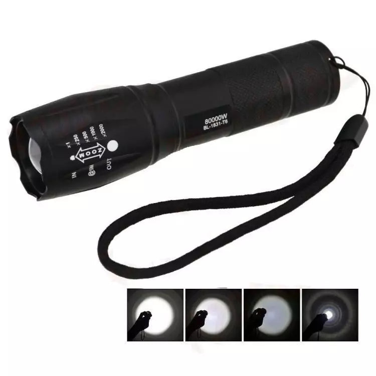 Torcia Tattica Militare Led T6 100000 Lumen Bici Zoom Luce Ricaricabile Lanterna
