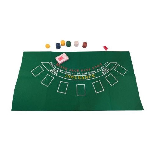 Panno Copritavolo Per Tavolo Da Poker Texas Blackjack Fiches Carte Verde 60X90