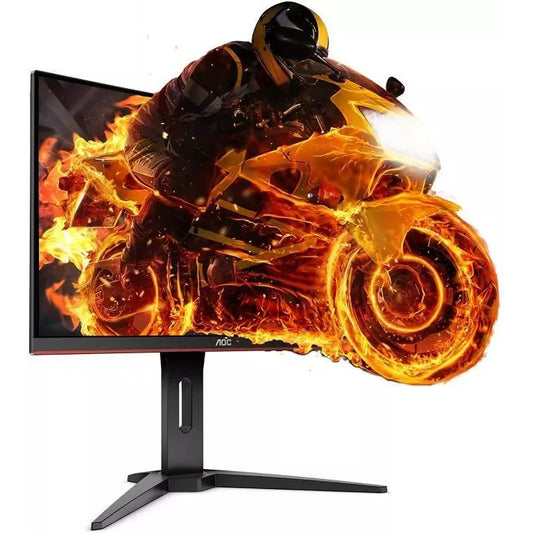 Monitor Aoc Gaming 27" Full Hd Curved Led 144hz C27g1 Hdmi Fhd Nero Rosso Curvo