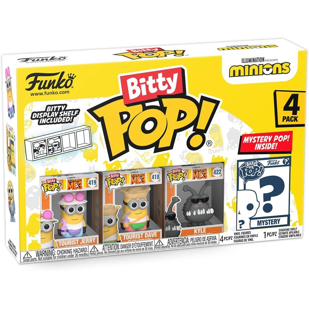 Funko Bitty Pop ! Con Mistery Pop Minions 4 Pz Vinile (419, 418, 422, Mystery)