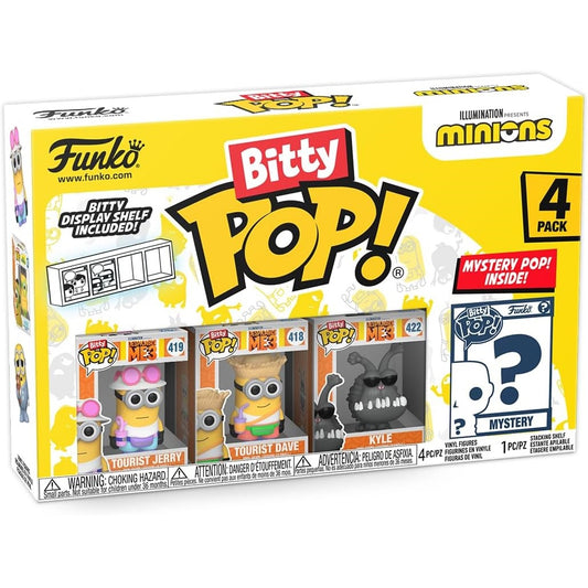 Funko Bitty Pop ! Con Mistery Pop Minions 4 Pz Vinile (419, 418, 422, Mystery)