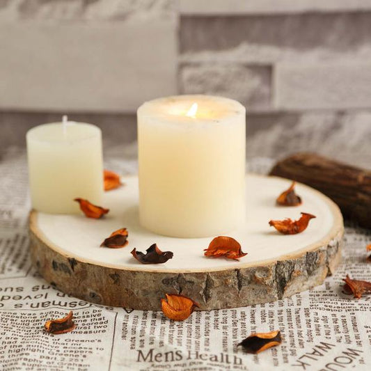 5pz BASE LEGNO TRONCO DECORAZIONE TAVOLO CENTROTAVOLA ALZATINA SHABBY-NATALE 26cm