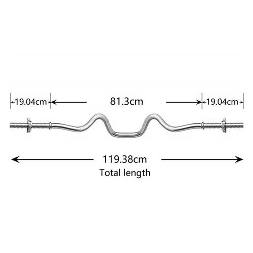 BILANCIERE ANGOLATO CURL SUPER EZ 120CM BARRA CURVA ACCIAI PALESTRA BODYBUILDING