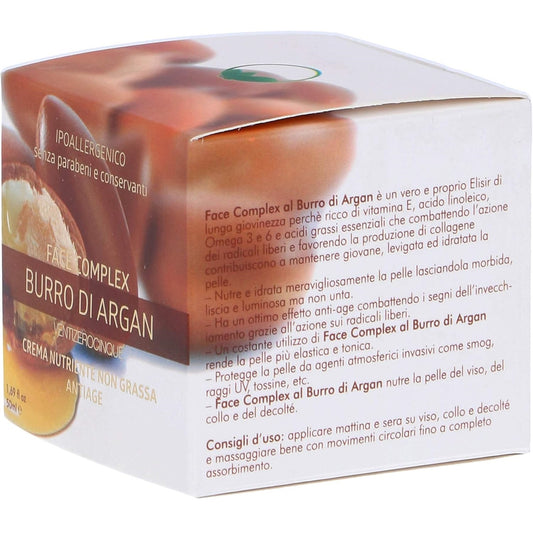 Crema Nutriente Viso Idrata Pelle Rigenerante Antiage Antietà Al Burro Di Argan