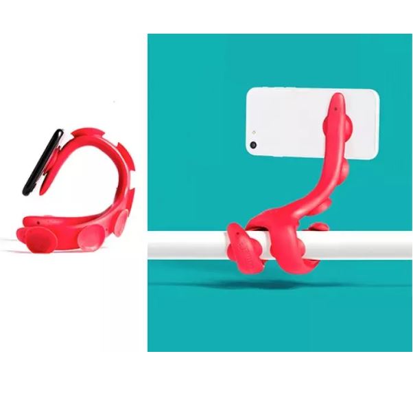 Supporto Cellulare Treppiedi Flessibile Smartphone Ventose Polipo Tripode Auto