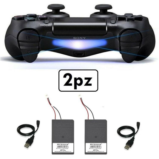 2 BATTERIA COMPATIBILE CONTROLLER DUALSHOCK PS4 V1 + CAVO RICARICA PLAYSTATION 4