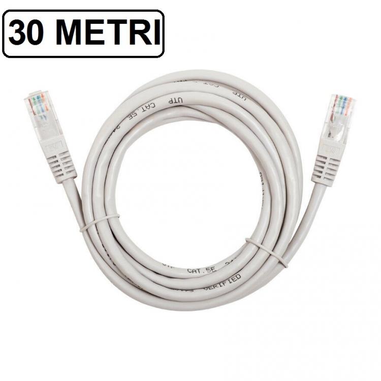 CAVO ETHERNET DI RETE LAN INTERNET RJ45 CAT5 30 METRI MODEM ROUTER FILO COMPUTER