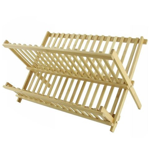 Scolapiatti In Legno Pieghevole Piatti Bicchieri E Ripiano Inferiore Da Appoggio