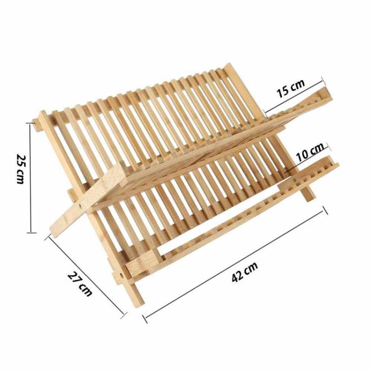Scolapiatti In Legno Pieghevole Piatti Bicchieri E Ripiano Inferiore Da Appoggio