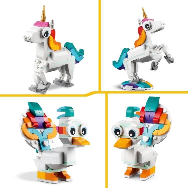 Lego - Creator 3In1 Unicorno/Cavalluccio Marino/Pavone 31140 Costruzione 145Pz