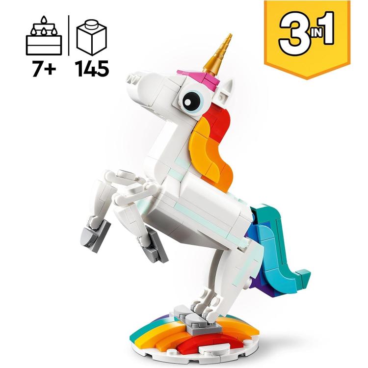 Lego - Creator 3In1 Unicorno/Cavalluccio Marino/Pavone 31140 Costruzione 145Pz