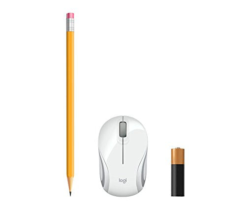 Logitech Mouse Wireless M187 White Optical Usb Ambidestro Pc Mac Laptop Bianco