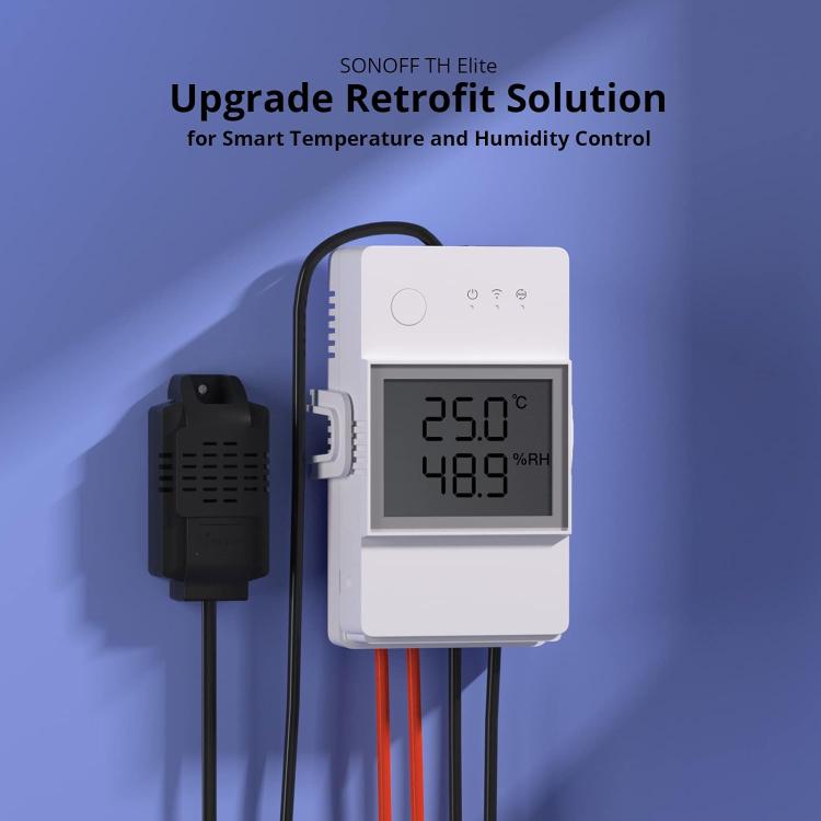Sonoff Thr320D Th Elite Smart Wifi Interruttore + Lcd Temperatura Umidità Alexa