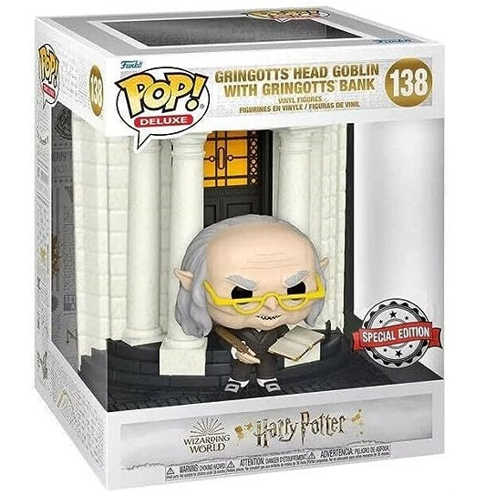 Funko Pop ! Deluxe Harry Potter (138) Gringotts Head Goblin With Bank Special