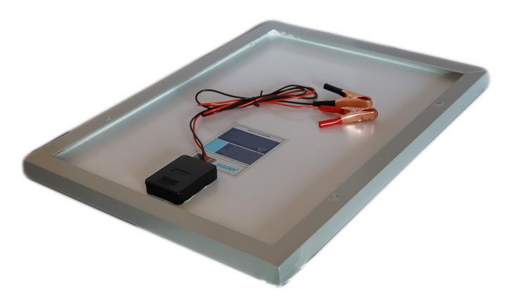 Pannello Solare Fotovoltaico Celle Silicio Modulo 30W 30Watt 12V Pinze Batteria